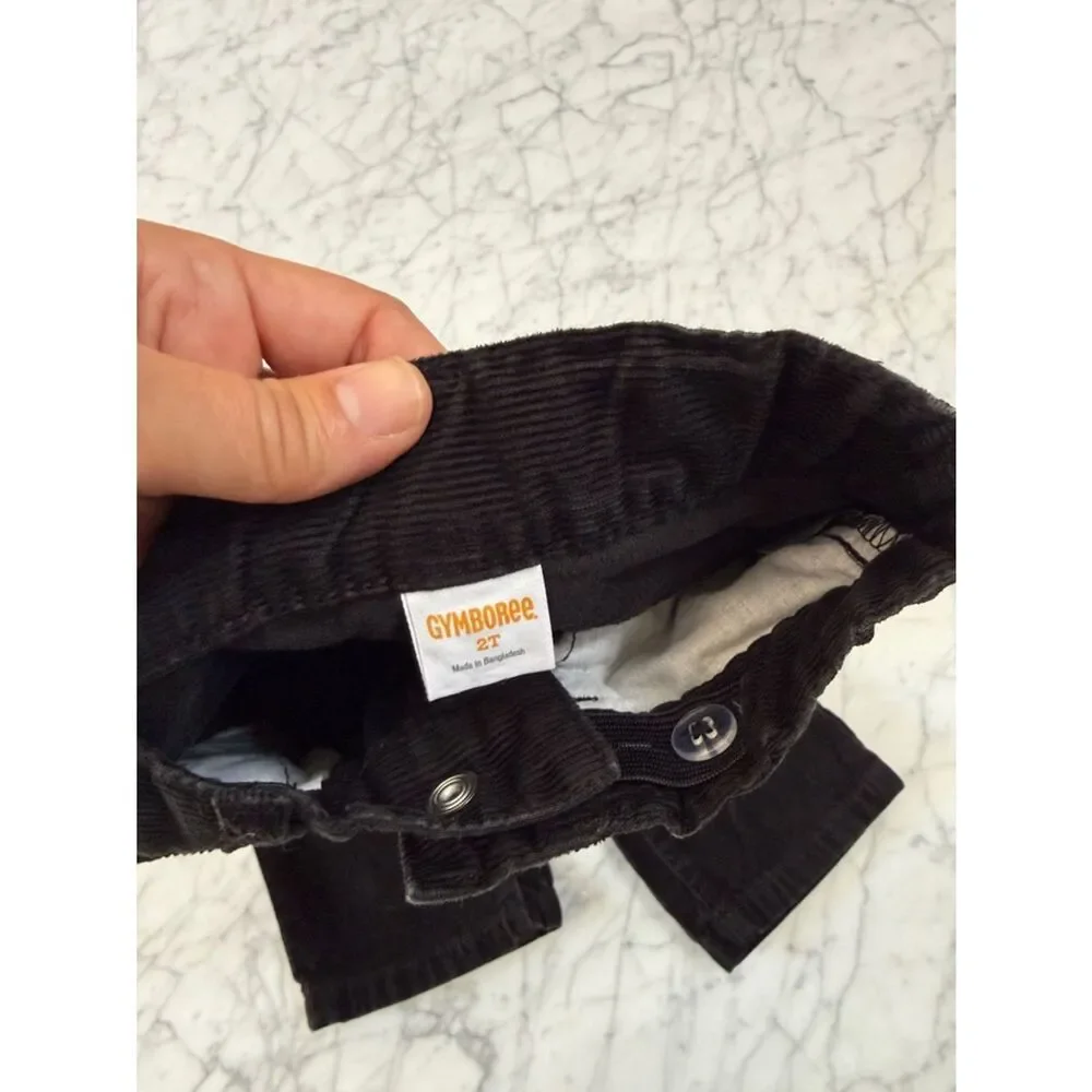Gymboree 2T Wide Leg Black Corduroy Pants Adjustable Waist